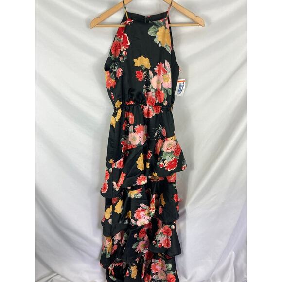 Petal + Pup Sarona Halterneck Maxi Dress Black Floral Size 2 - Picture 4 of 12